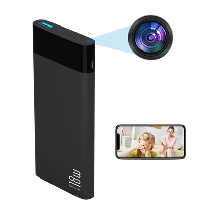 Power Bank with HD Camera and Mic - Portable Fast Charging